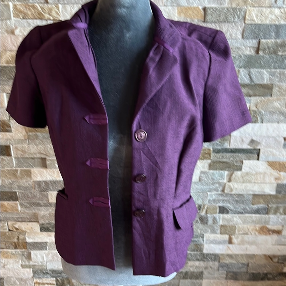 Petite perception Purple Women's Short Sleeve Jacket